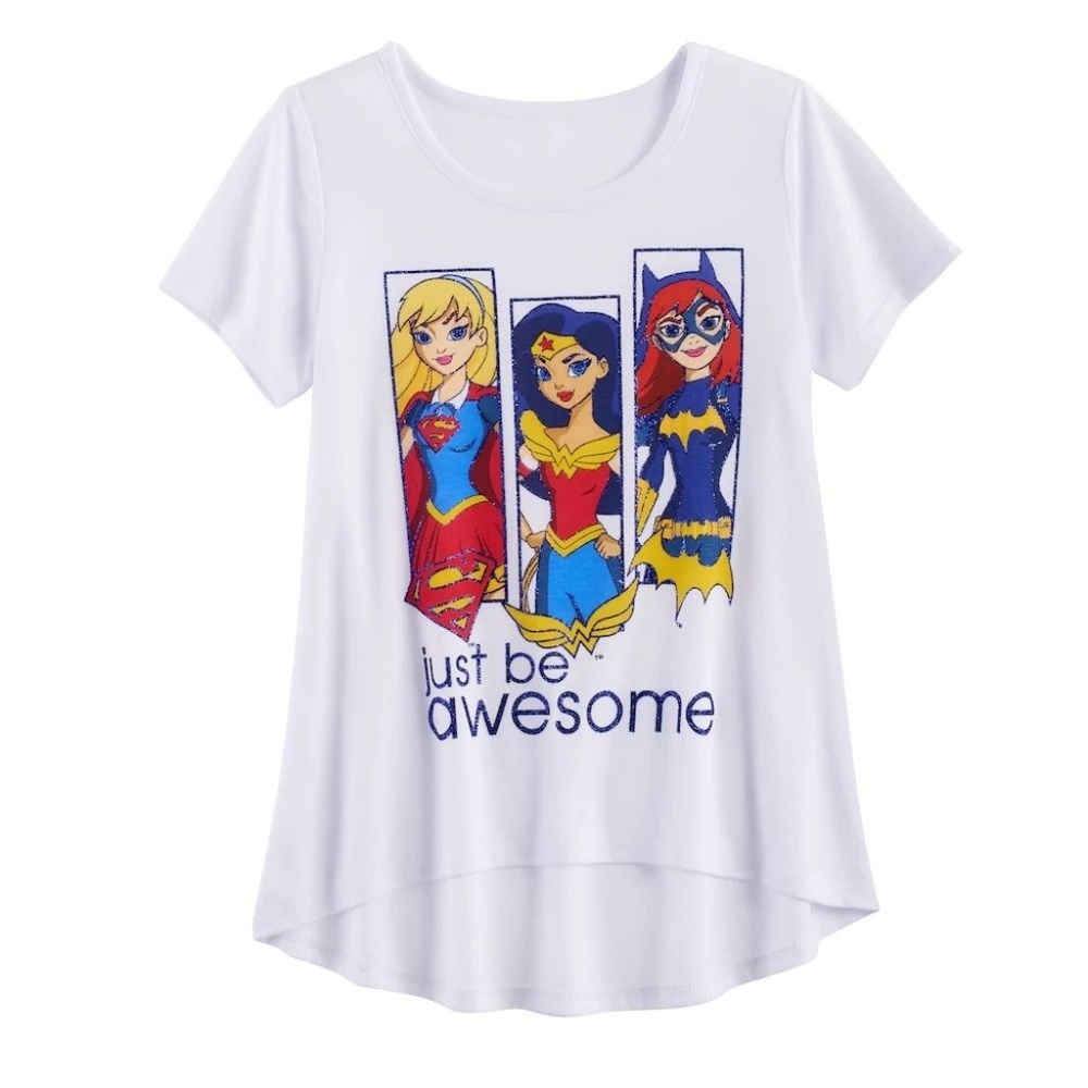 Girls Graphic Tee DC Comics Super Girl Wonder size M NEW